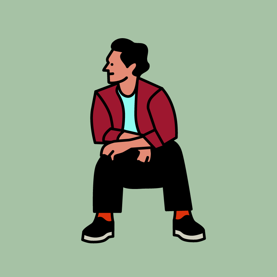 Illustration of a Man Relaxing in a Park