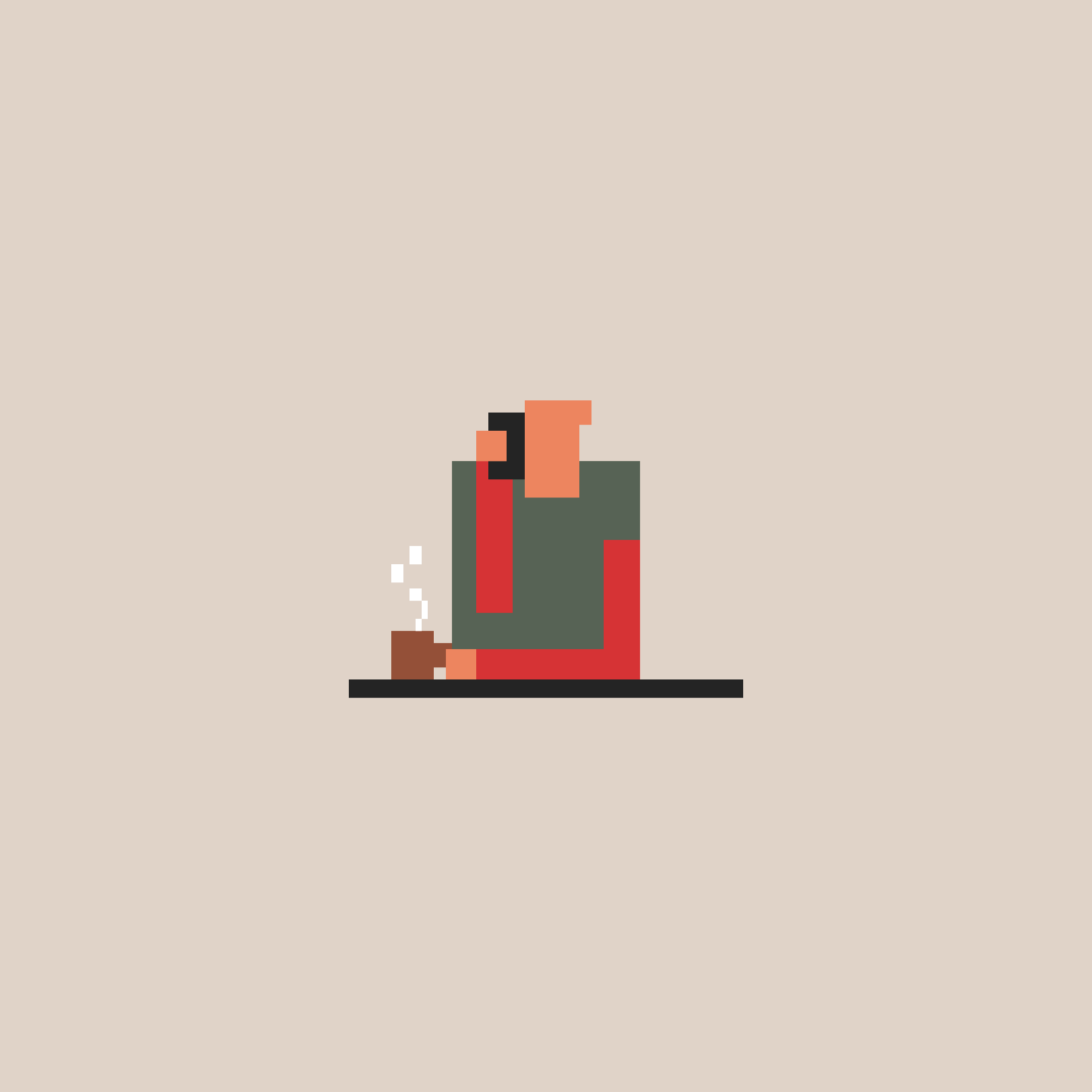 Illustration of a Man Talking on the Phone While Enjoying Coffee